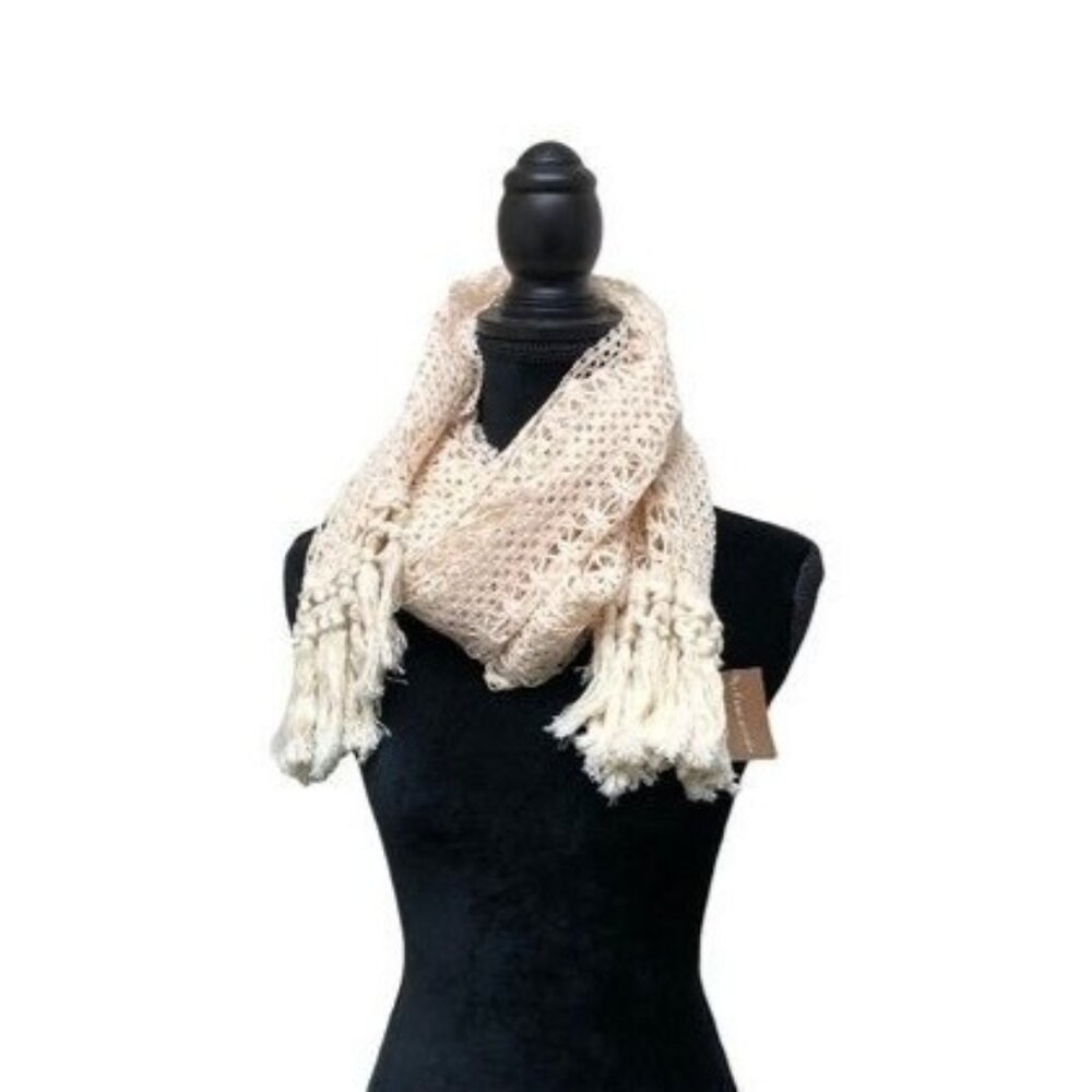 NWT Francesca's Ivory Crochet Knit "All Over" Oversized Scarf | OS